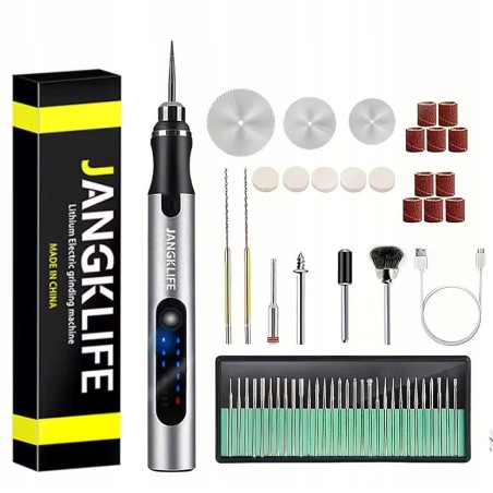 Mini frezarka wiertarka szlifierka precyzyjna bezprzewodowa + 56 dodatków