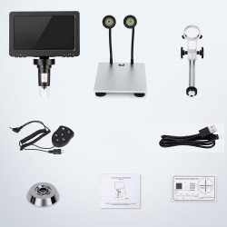 Mikroskop cyfrowy Zosudull 1200x 12 MP 7'' HD z pilotem i oświetleniem LED