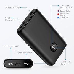 Adapter Brifit Bluetooth 5.0 BEZPRZEWODOWY NADAJNIK ODBIORNIK AUDIO 2w1